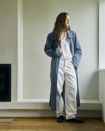 Object - Trinna Ls Denim Trenchcoat - Medium Blue Denim